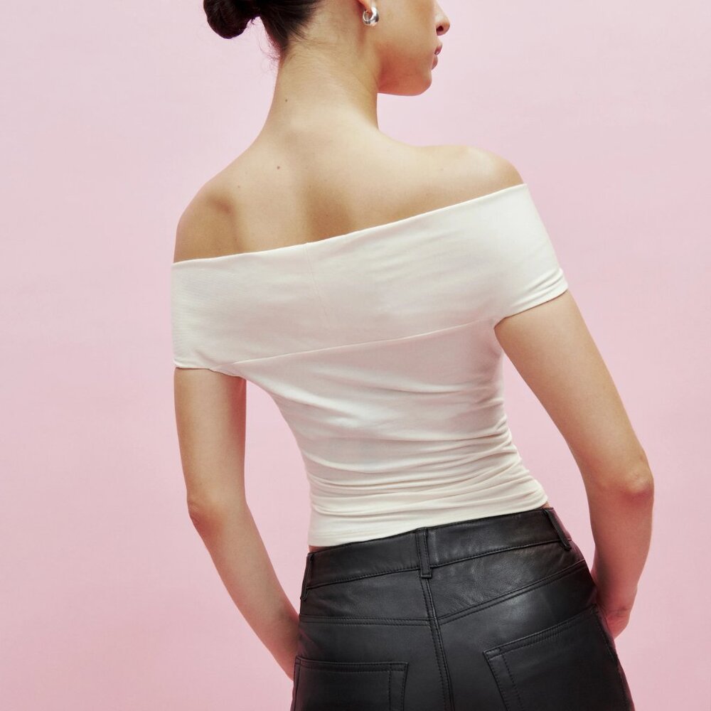Reformation Emerald Knit Top in Horchata/Cream, Size XS, $128 - Picture 4 of 6